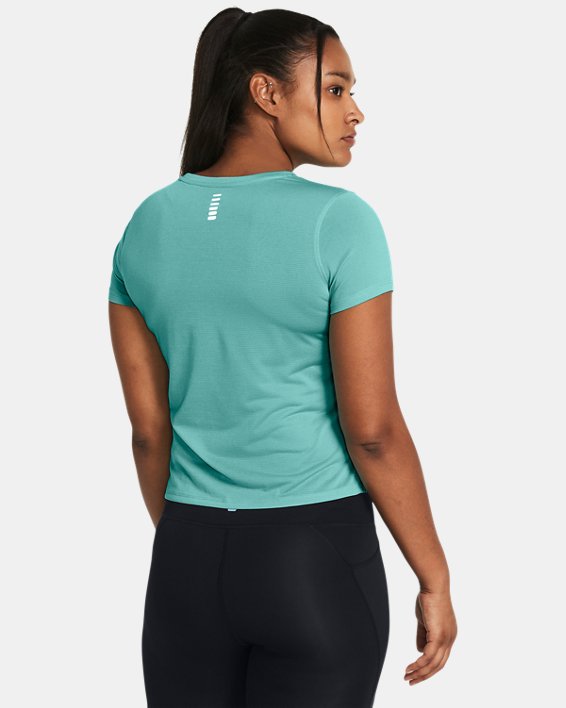 Women's UA Launch Short Sleeve, Green, pdpMainDesktop image number 1